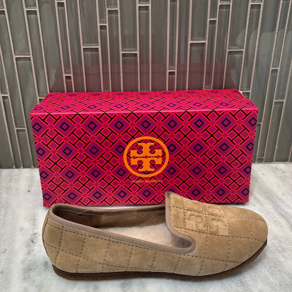 Women’s Tory Burch Suede Cowley Slipper. Size 7.  Never been worn with box.